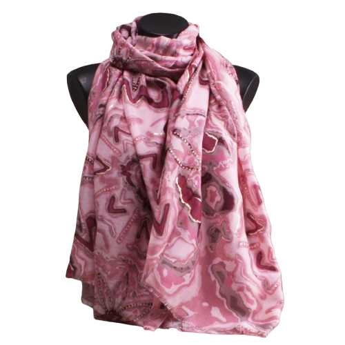 Foulard aux tons vieux rose