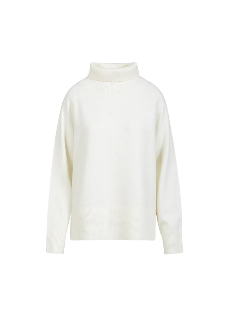Pull blanc col roulé
