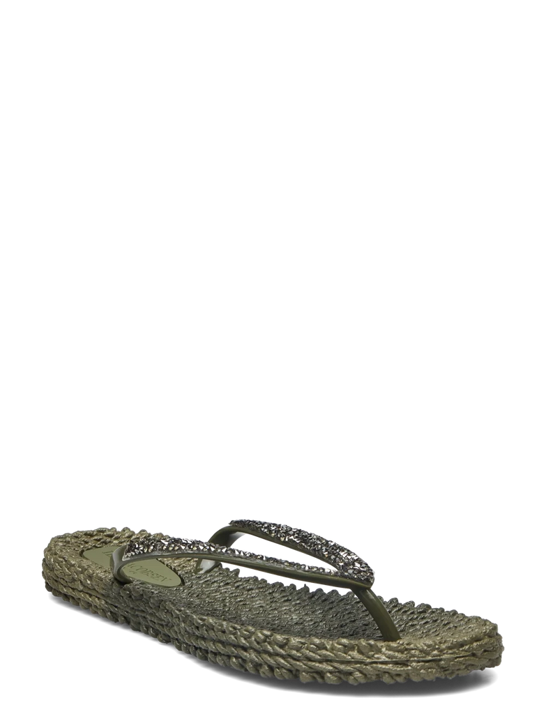 Tongs kaki (pailletées)