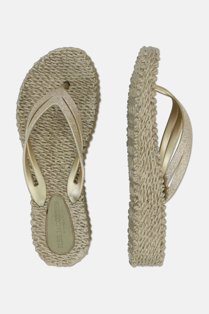 Tongs dorées (semelle haute)