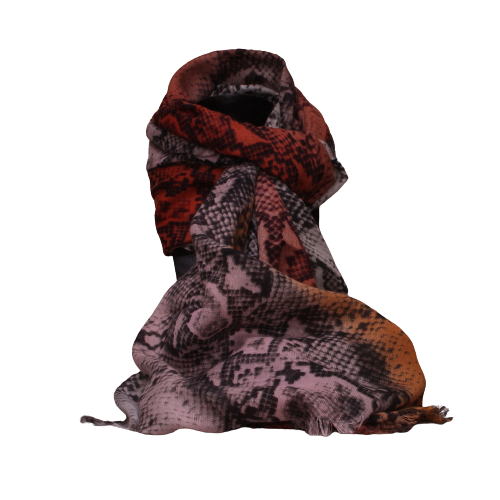 Foulard coloré imprimé serpent