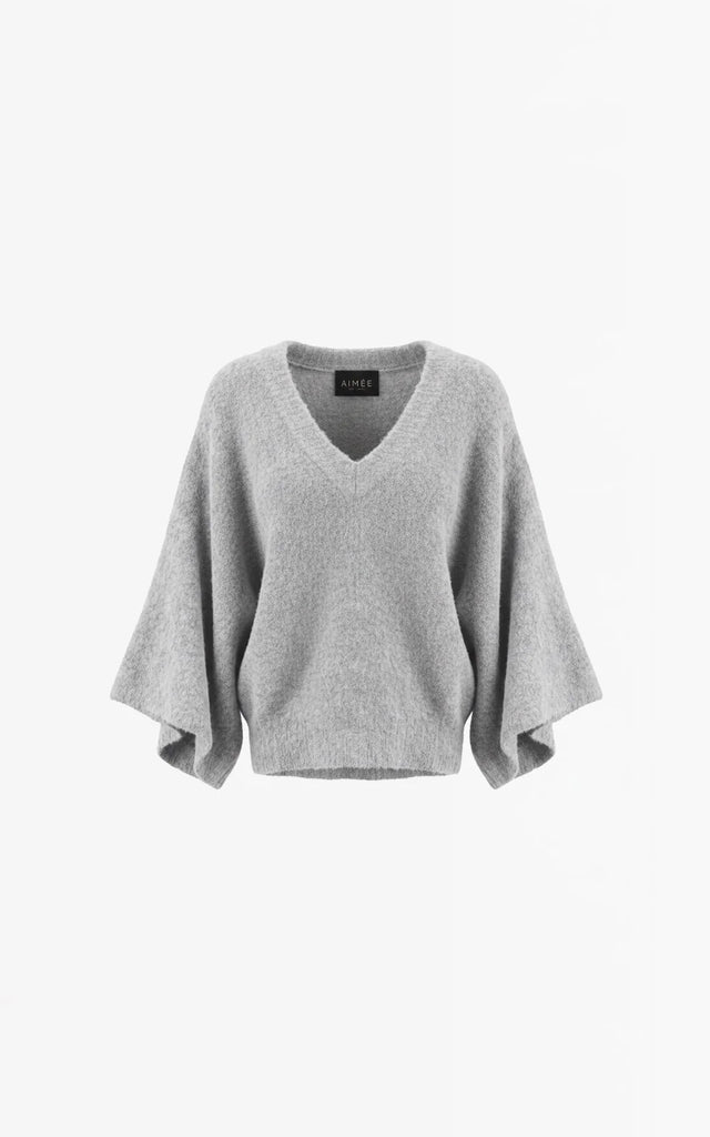 Pull gris, col V