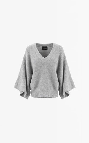 Pull gris, col V