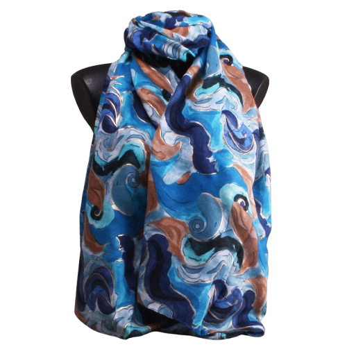 Foulard bleu/camel