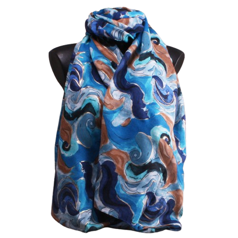 Foulard bleu/camel