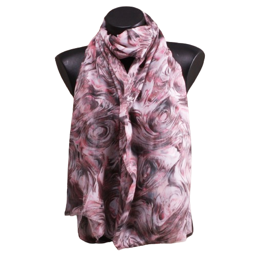 Foulard rose-gris