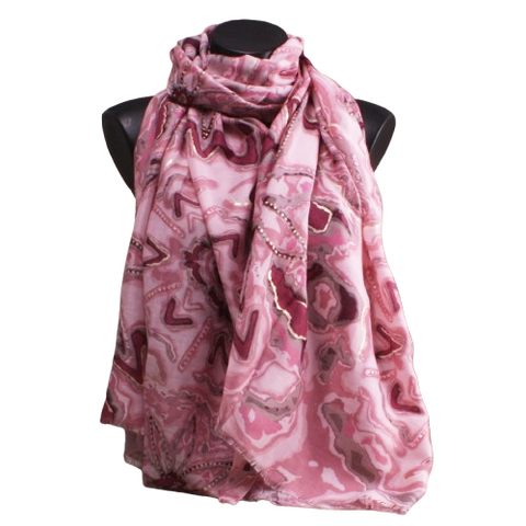 Foulard aux tons vieux rose