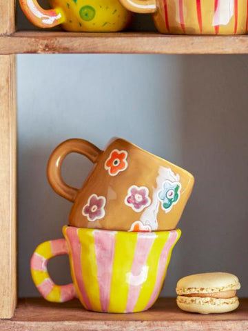 Tasse Addy marron fleurie