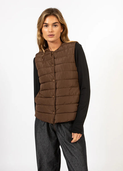 Gilet doudoune brun