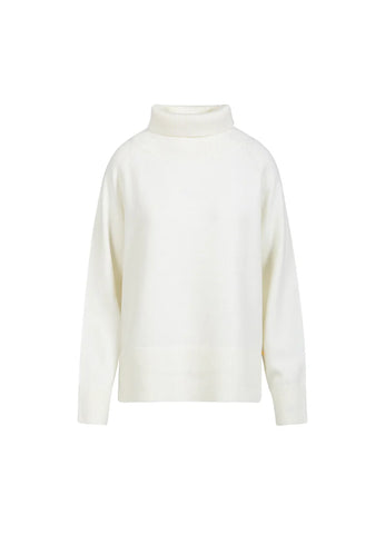 Pull blanc col roulé