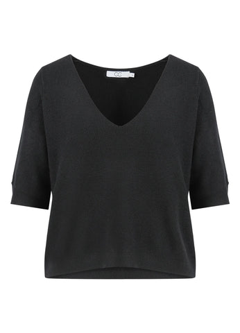 Pull noir, col V
