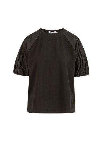 T-shirt noir bi-matière