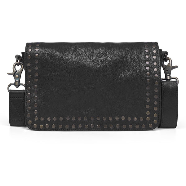 Sac à main, beau cuir, clouté