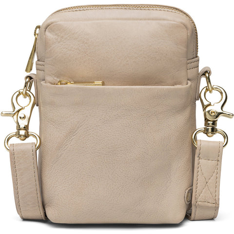 Pochette en cuir beige