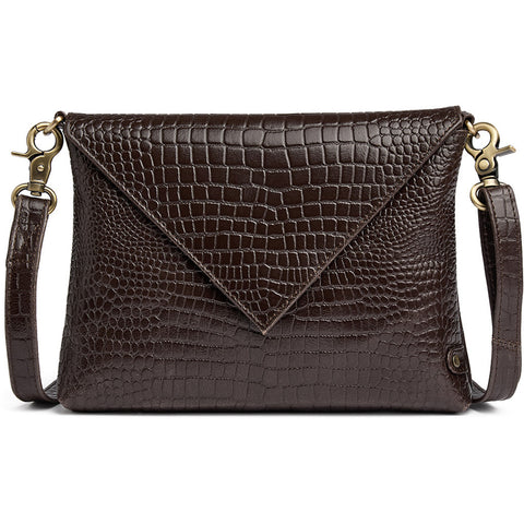 Pochette cuir croco