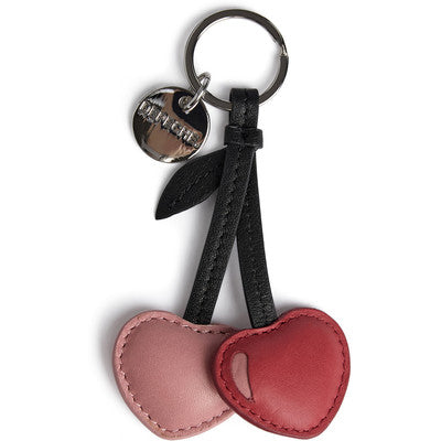 Porte-clé "cerises", cuir