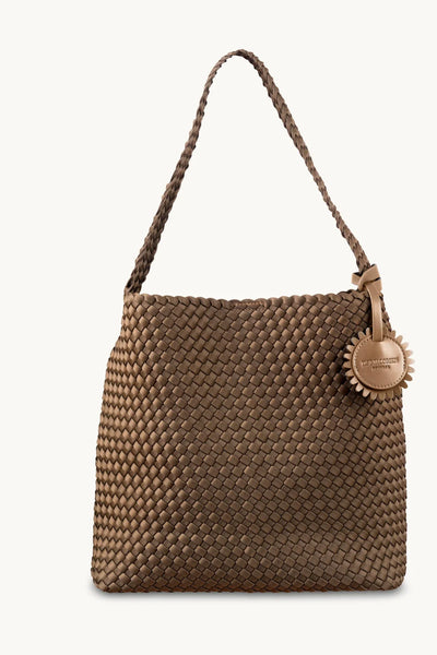 Shopper brun tressé