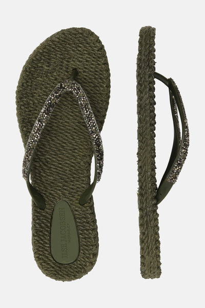 Tongs pailletées army
