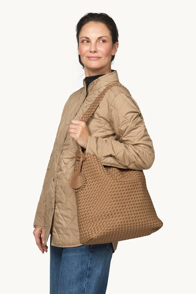 Shopper brun tressé