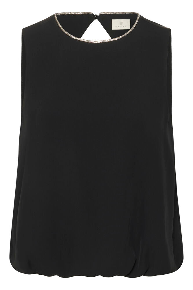 Blouse-top noir, viscose