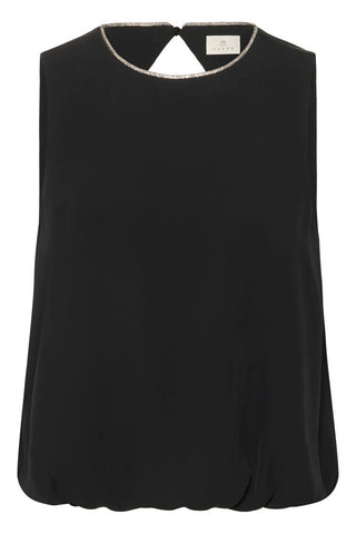 Blouse-top noir, viscose