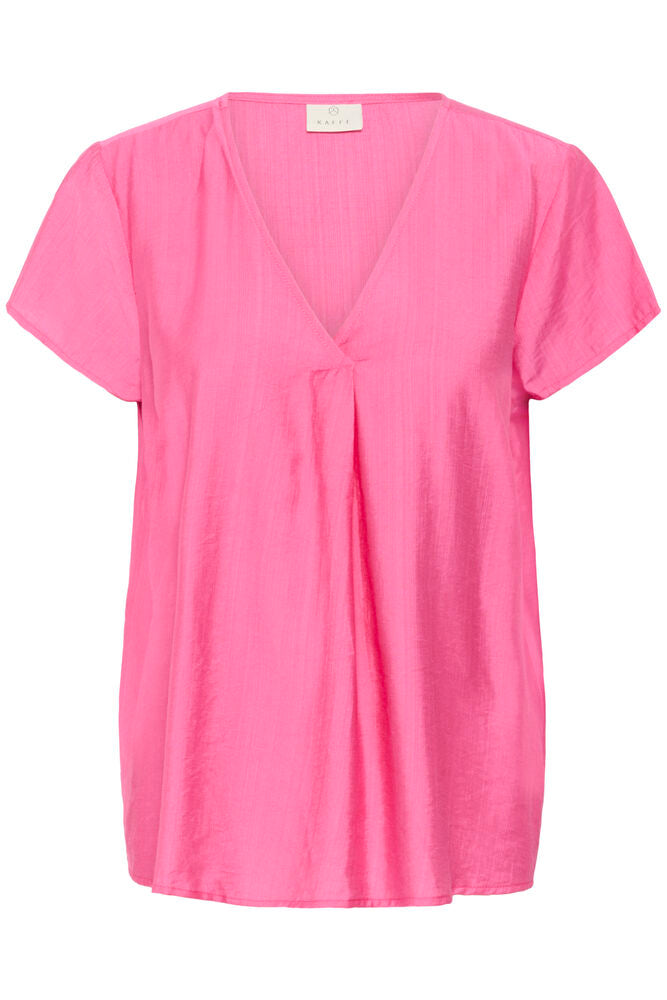 Blouse col V, pink