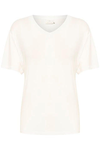 T-shirt col V, blanc