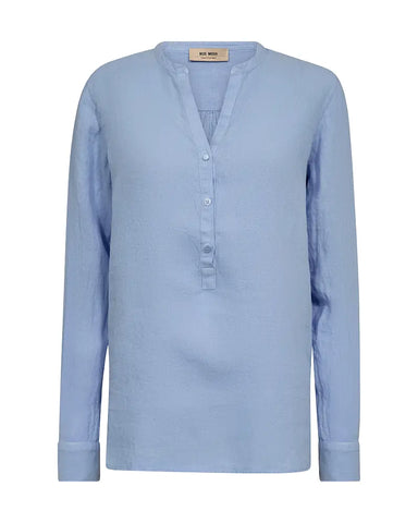 Blouse bleu ciel en lin