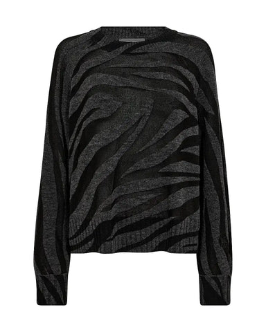 Pull zébré gris-noir