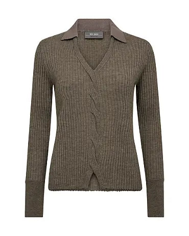 Pull polo, taupe