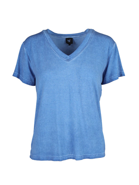 T-shirt en bleu ou camel