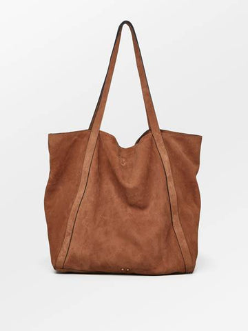 Sac shopper en daim cognac