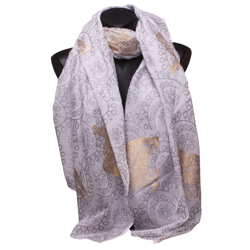 Foulard blanc et dorure