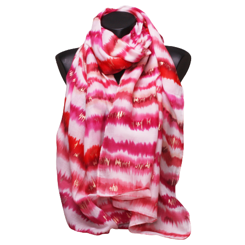 Foulard batik blanc rose pink