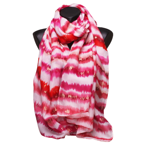 Foulard batik blanc rose pink