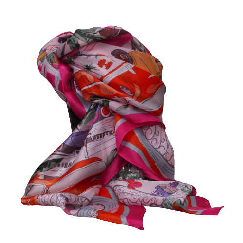 Foulard viscose/soie coloré