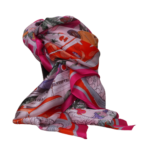 Foulard viscose/soie coloré