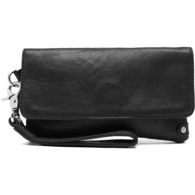 Clutch noir en cuir