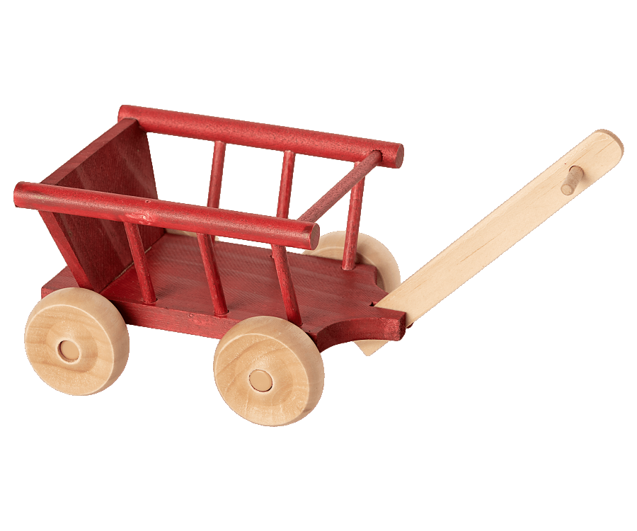 Wagon en bois couleur rouge