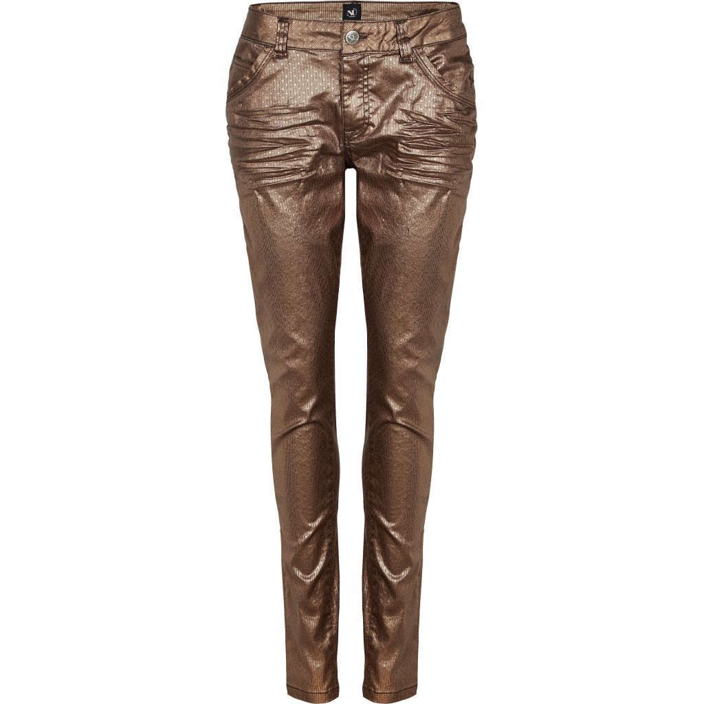 Pantalon brun/doré